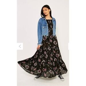 Intimately‎ Free People XS Maxi Dress Black Garden Party Boho Tiered